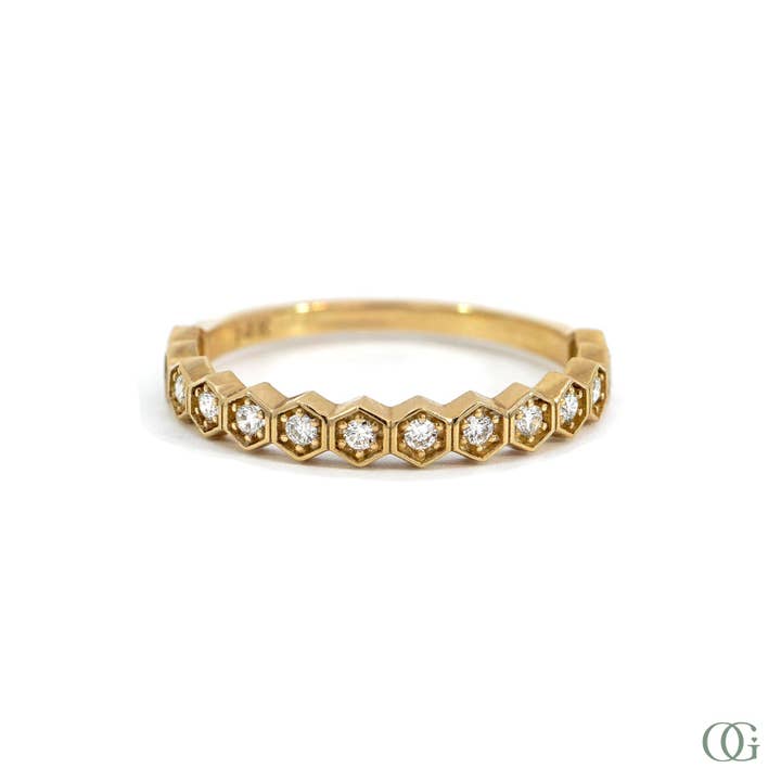 Elegant geometrisk diamantmode-ring (0,16 CTW) for engroshandel hos Orchid Gems Fine Jewelry