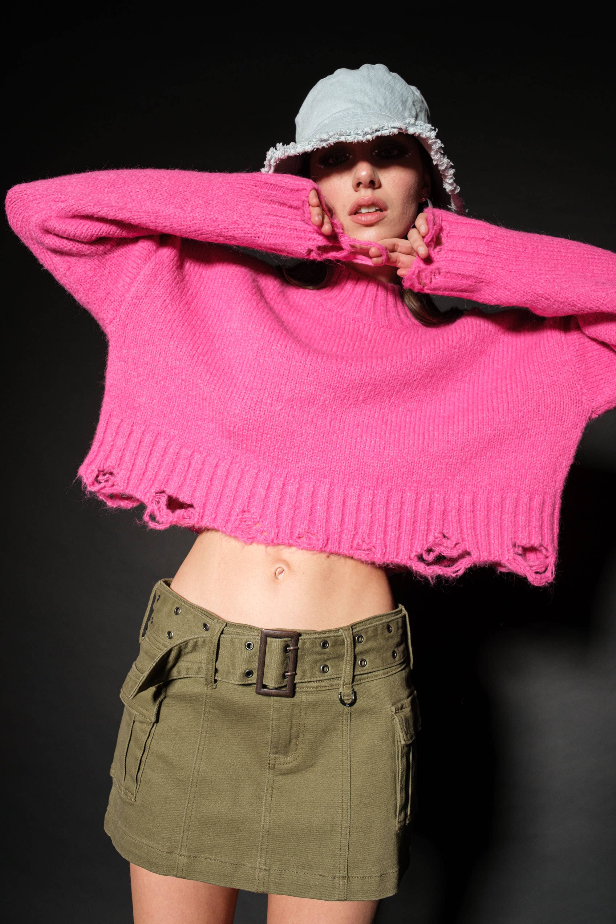 Signature 8 - Wholesale Knit Sweater - Women's - CROP SWEATER S62352