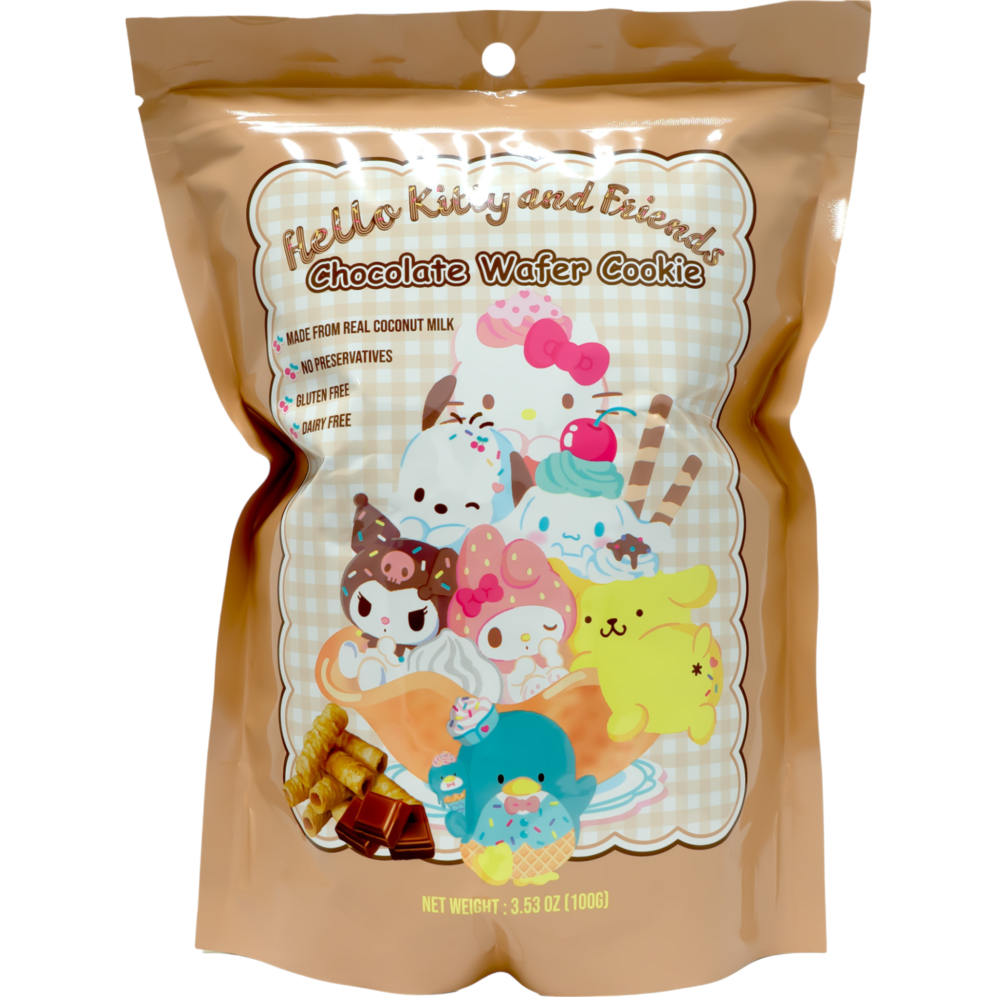 Cow Crack Wholesale - Wholesale Cookie - Hello Kitty and Friends Chocolate Wafer Cookie 0