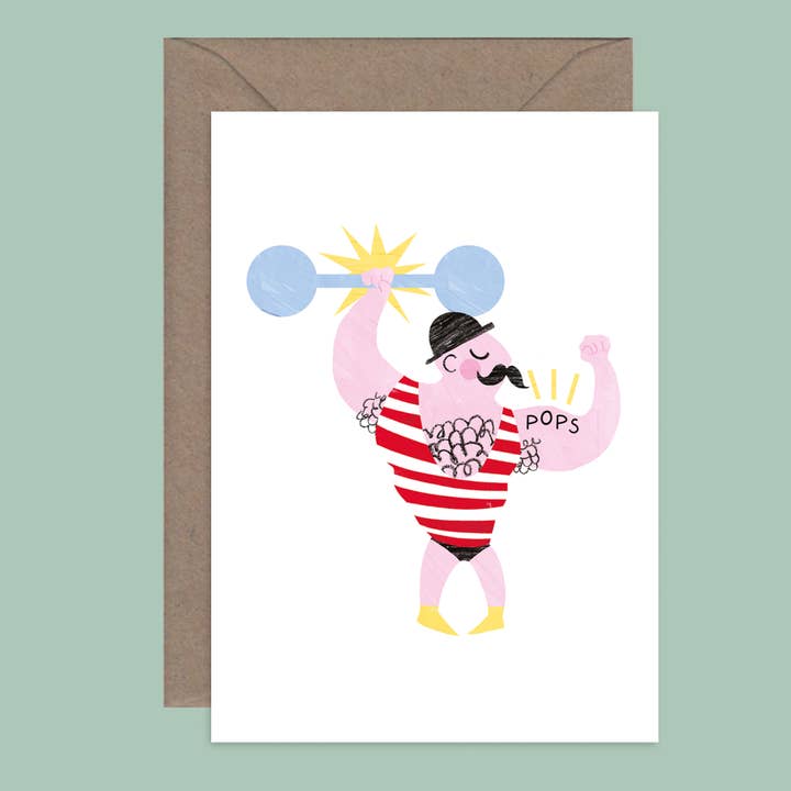 Carte Homme Fort Pops | Collection Fête Foraine pour la vente par Callie Stay Cool