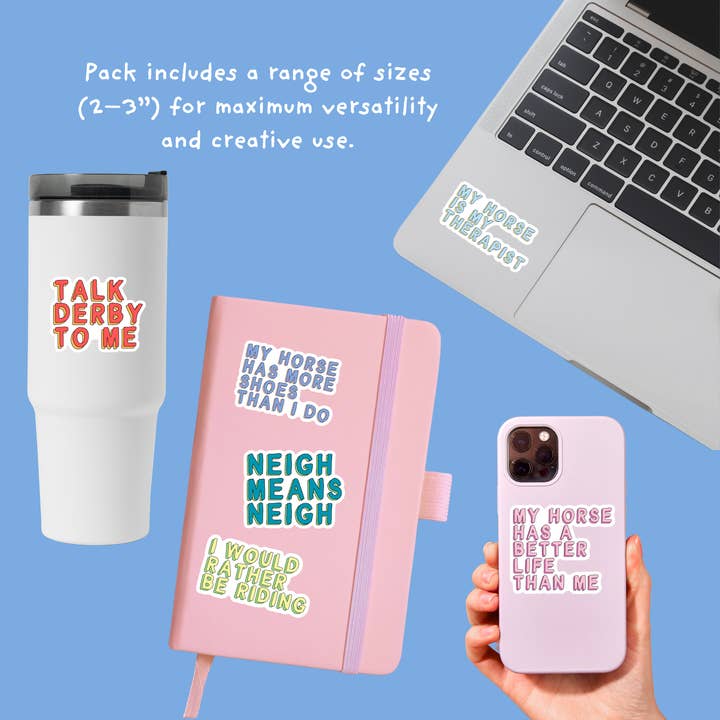 Five Dot Post - Wholesale Sticker - Horse Parent Vinyl Sticker Pack – Set of 6 Horse Owner Stickers5