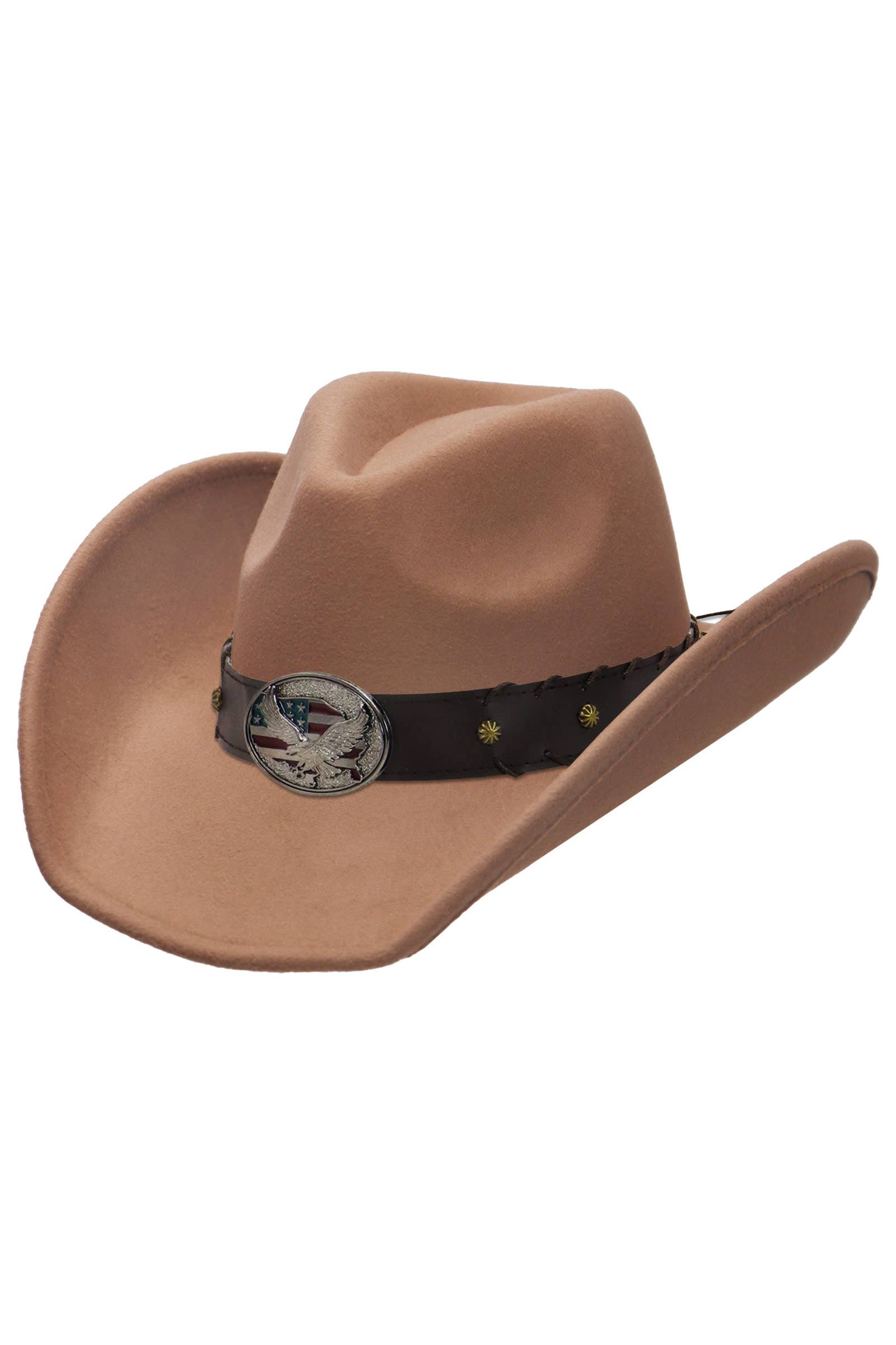 Cap Zone – wholesale Cowboy hat – Unisex – American Eagle Studded Belt Felt Cowboy Hat24