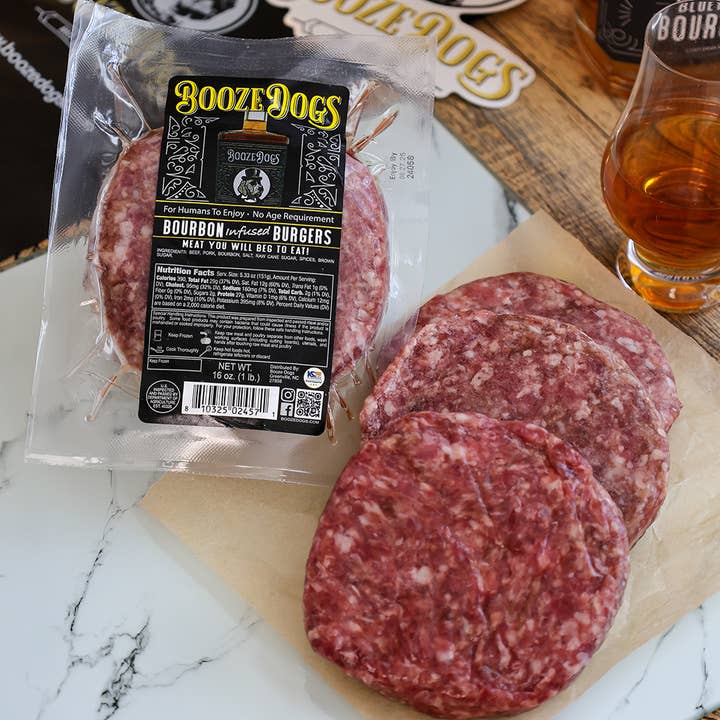 Booze Dogs - Wholesale Beef - Bourbon Burgers (Beef & Pork Blend)