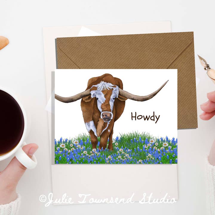 Julie Townsend Studio - Wholesale Stationery/Notecard Set - A2 Card Set - Cute Cow Thank You Cards - Set of 10 Cards2