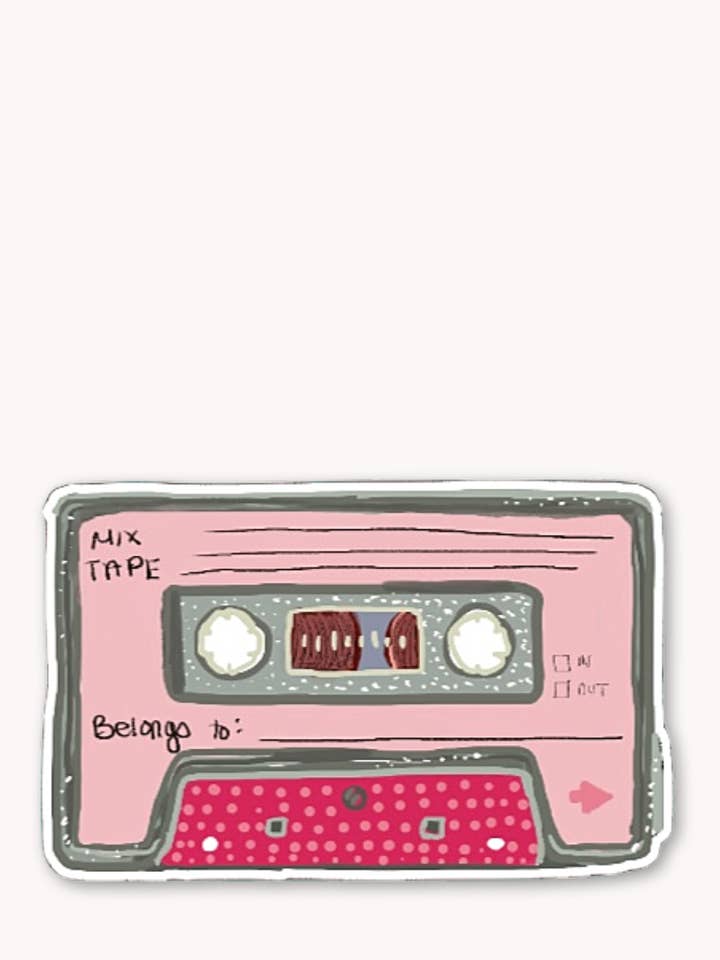 Pink Mixtape Sticker for wholesale by Heather Freitas