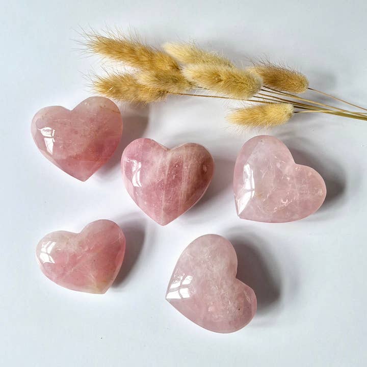 Moonlight Gemstones - Wholesale Spiritual Stone/Crystal - Rose Quartz Heart 7-10 cm– The Stone of Unconditional Love (Valentine's Gift)