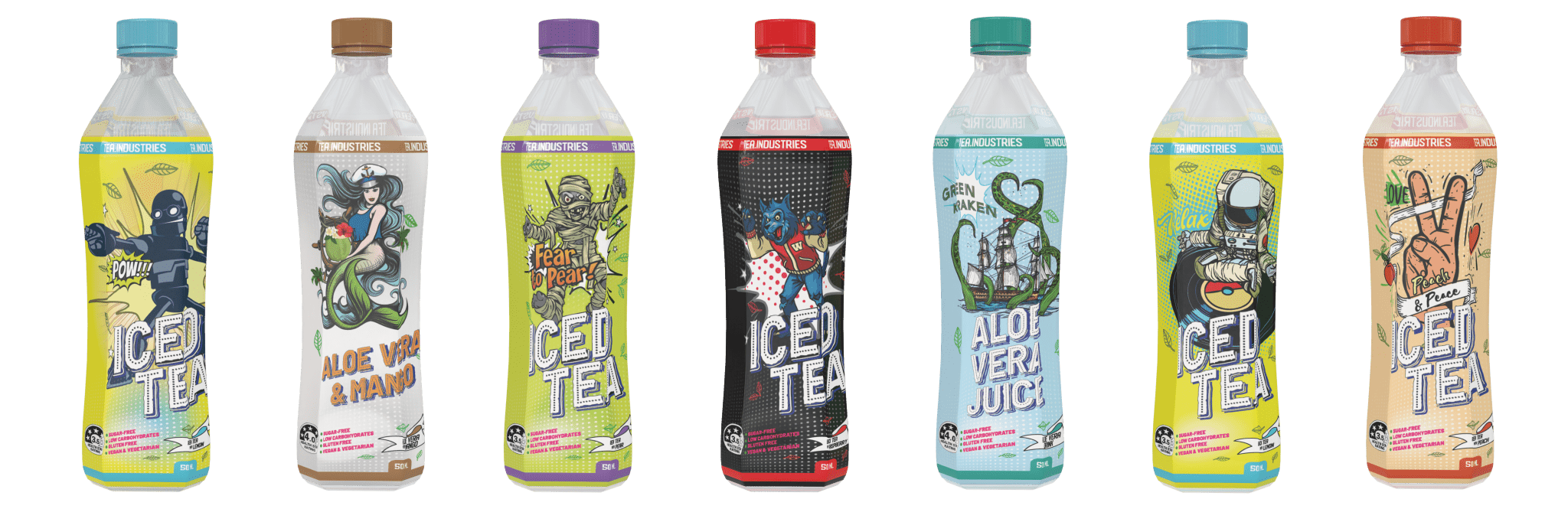 Tea Industries - Wholesale Iced Tea - Variety Pack - 1 Bottle of each Flavour - Sugar free with no artificial sweeteners - Limited Edition1