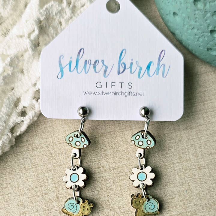 Silver Birch Designs Jewelry - Wholesale Dangle Earrings - Cottage Core Wood Earrings0