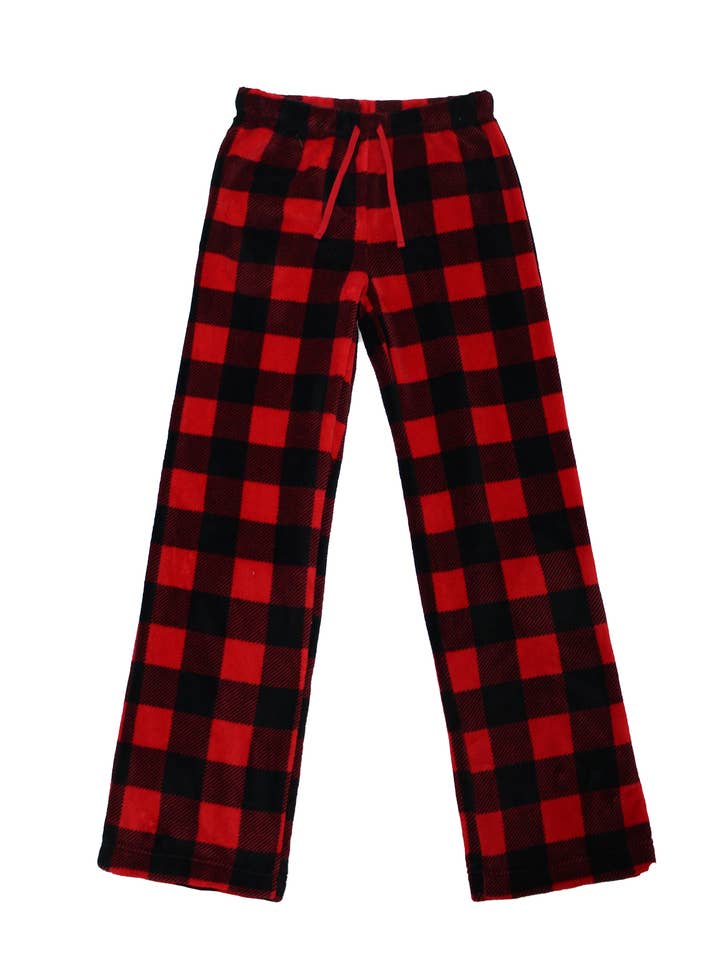 Buffalo Plaid Ladies Fleece Lounge Pants for wholesale by Gertex