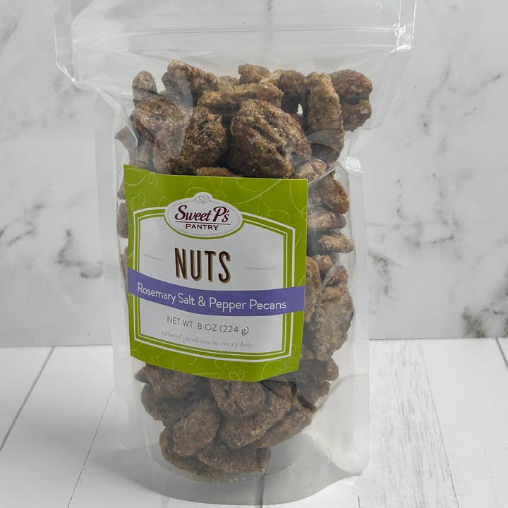 Candied Pecans - Rosemary Salt & Pepper, 8 oz for wholesale by Sweet P’s