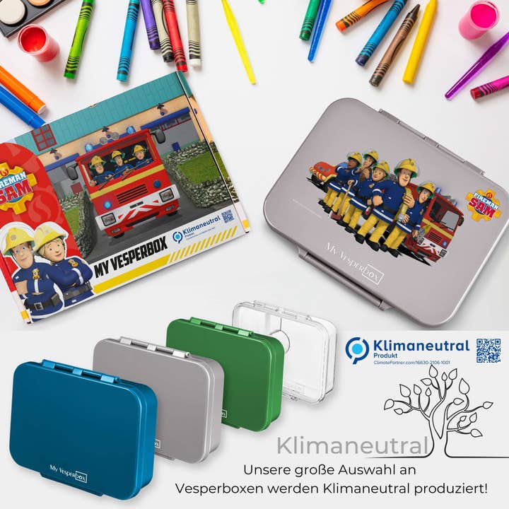 Myvesperbox – Engroshandel Madpose/-kasse – Børn – Min Vesperbox - Bia - Brandmand Sam V3 Team foran bil4
