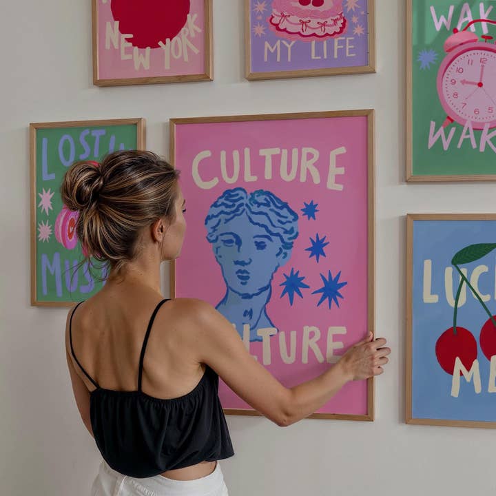 Arte de Pared para Amantes de la Cultura, Arte Colorido, Decoración de Dopamina, Diversión para venta al por mayor de Kate Fox Design