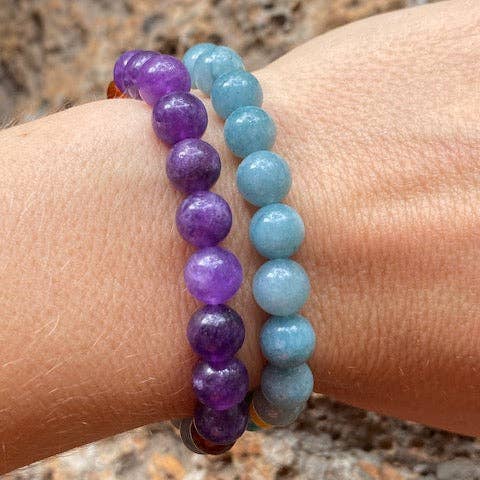 Bracciale in acquamarina e ametista per la vendita all'ingrosso da parte di Amber House
