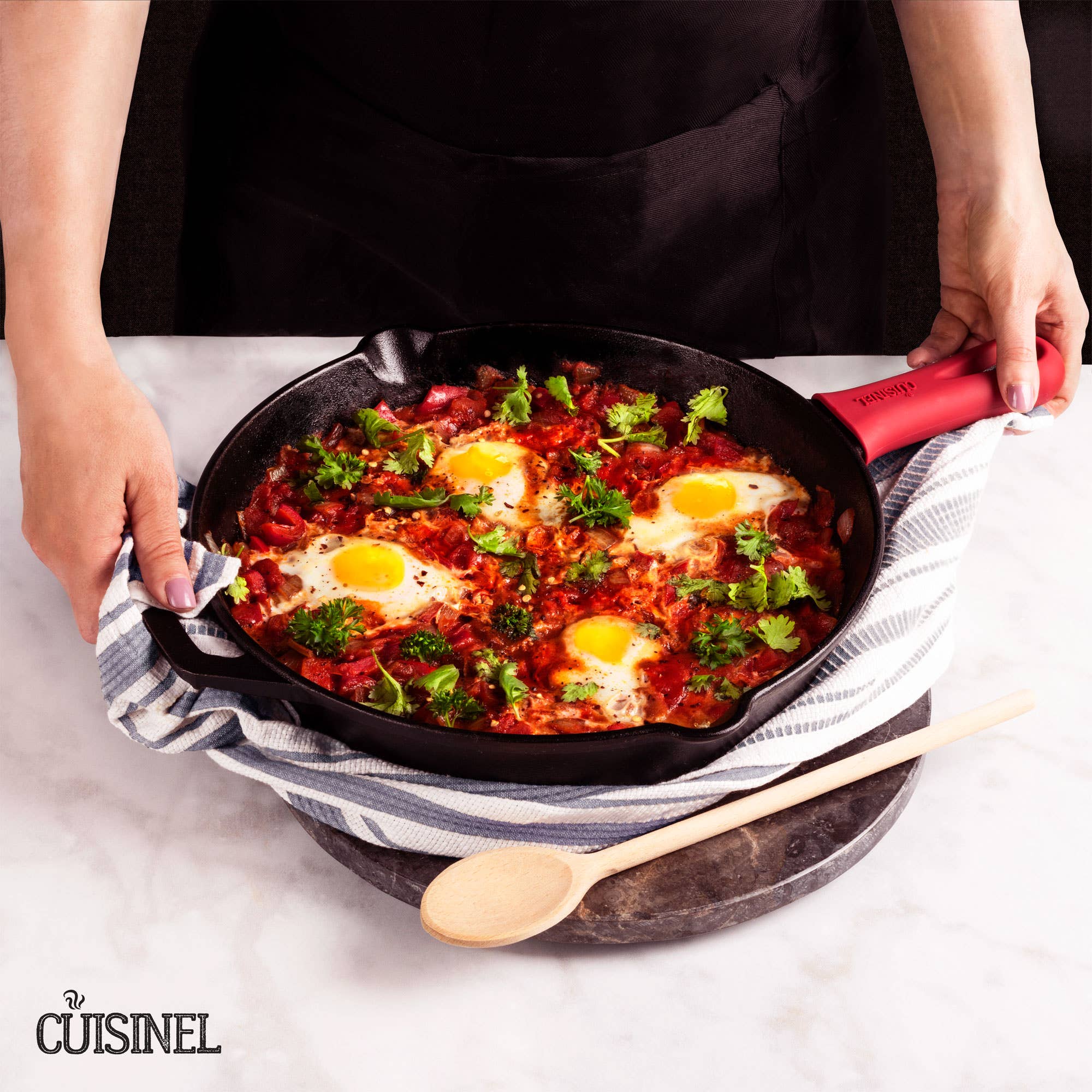 cuisinel - Wholesale Cast Iron Skillet - Cuisinel Pre-Seasoned Cast Iron Skillet 12-Inch W/ Handle2