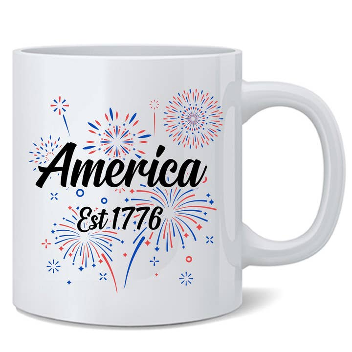 Tasse America 1776 Patriotic USA Fireworks du 4 juillet 11 oz pour la vente par Gotham Gifts
