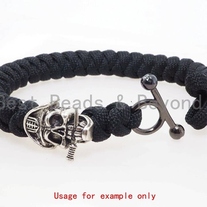 BestBeads&Beyond – Großhandel Individueller Charm/Anhänger – Antike Piraten Schädel Paracord Perlen, Paracord Survival Armband Perlen, KeyChain Lanyard machen Erkenntnisse, DIY Schmuck 15x21x11mm, sku #Y102