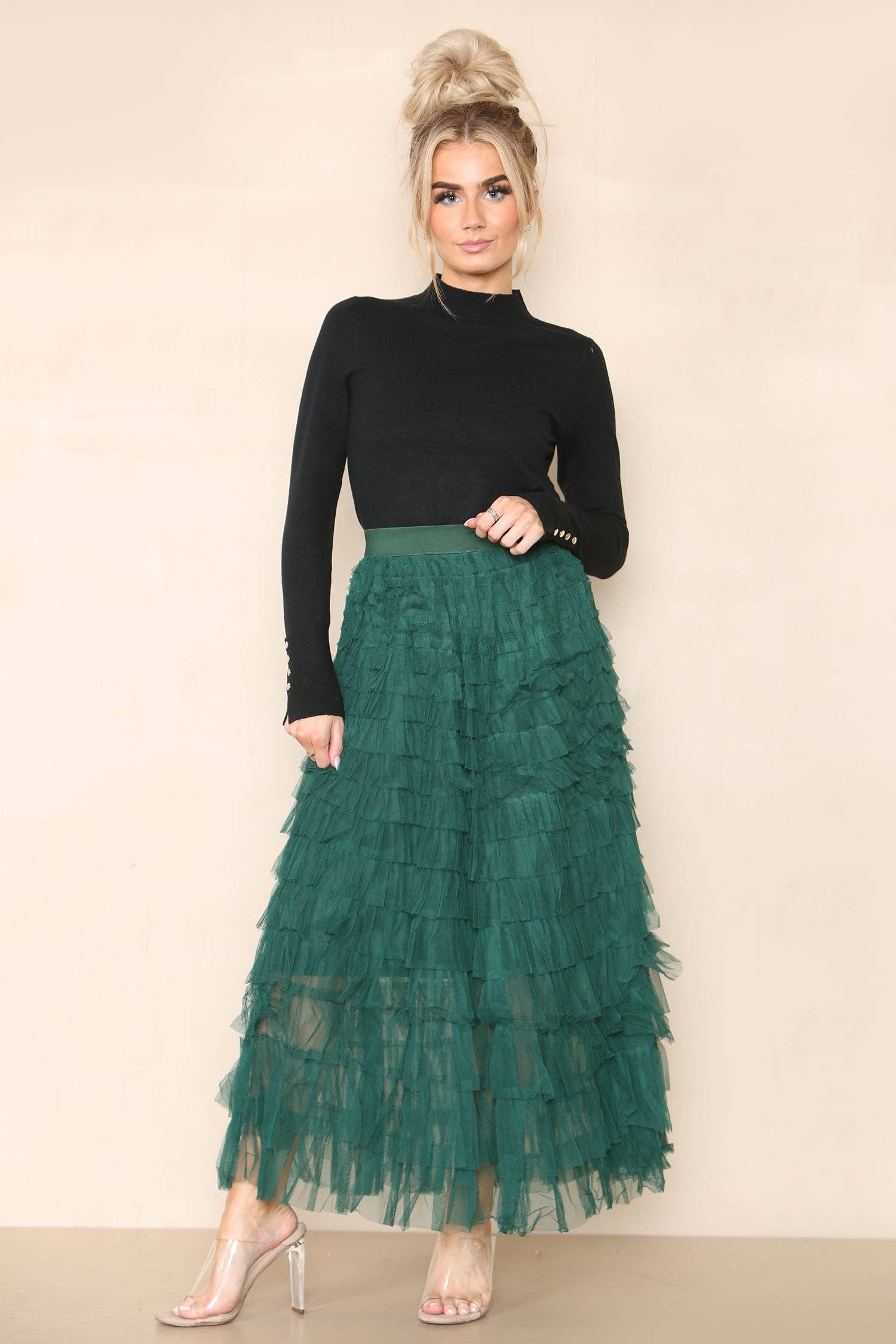 Kurt Muller – wholesale Skirt – Women’s – Tulle Frill Layered Mesh Skirt6