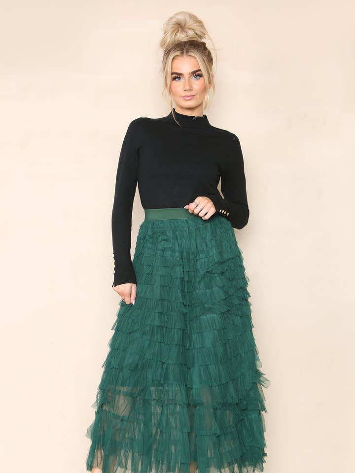 Tulle Frill Layered Mesh Skirt for wholesale by Kurt Muller