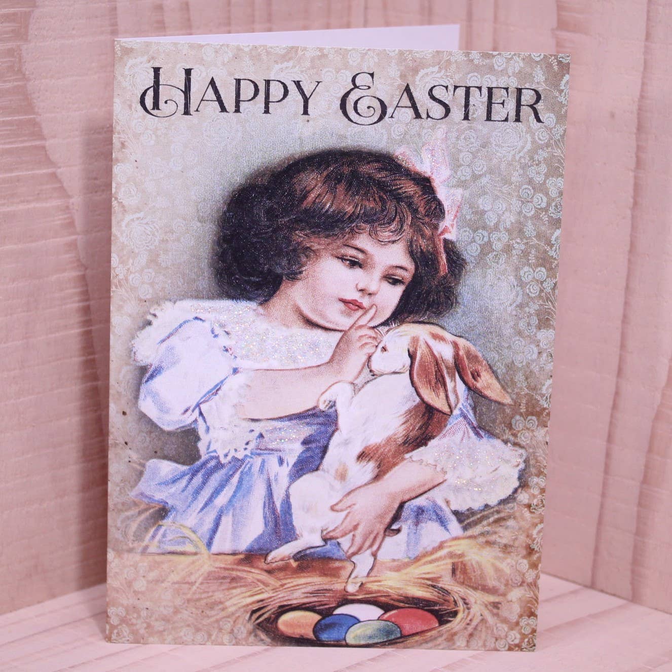 Yesterday's Best - Vendita all'ingrosso Biglietti di auguri per Pasqua - Buona Pasqua - Ragazza con coniglietto0