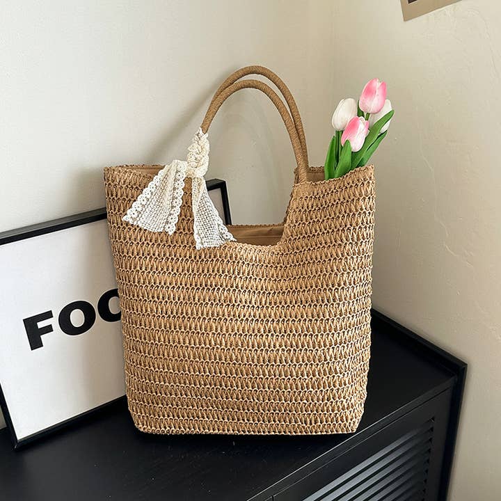wandf - Wholesale Beach Bag - Straw Bags for Women Summer Tote Bag,Large Beach Bag Holiday