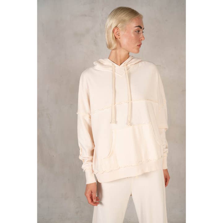 Raw Edge Flatlock Hoodie voor wholesale door lalamia