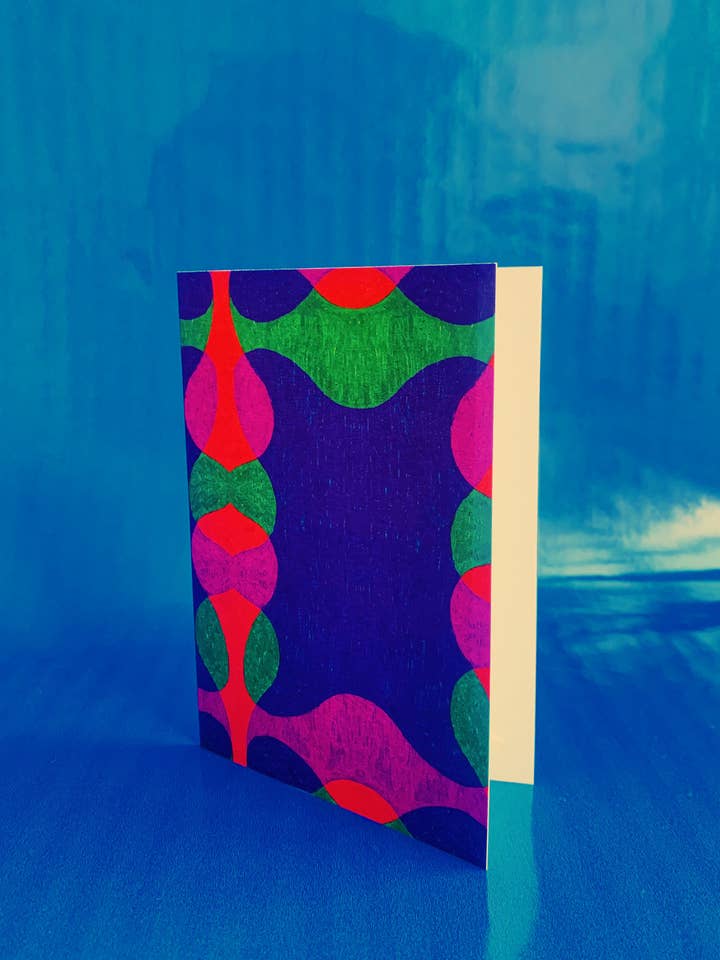 A6 lykønsknings geometrisk kort, blå lykønskningskort for engroshandel hos Mahin Hussain