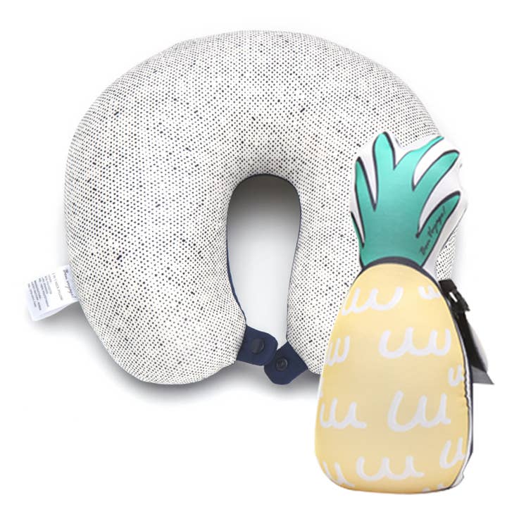 Almofada Bon Voyage 2 em 1 de viagem com encosto de cabeça e pescoço _ Abacaxi por atacado de 1537