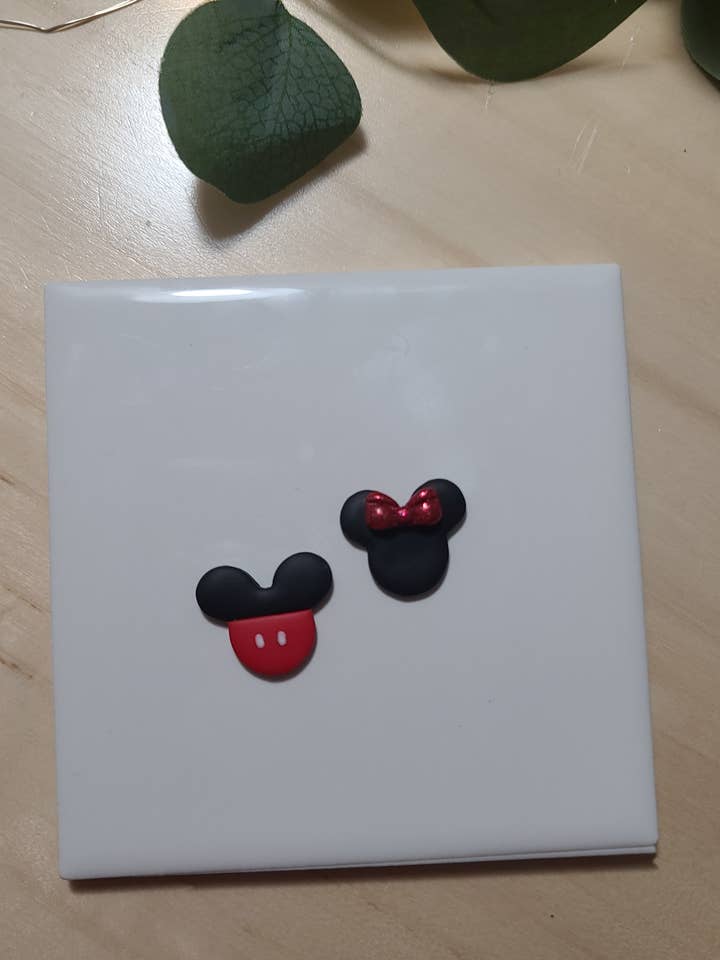 Mickey and Minnie Stud earrings | Polymer Clay | Jewelry for wholesale by Beckys Creations