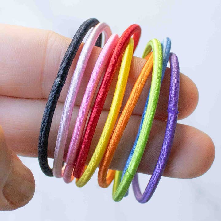 Tiepology - Vente Élastique à cheveux - Ensemble d'élastiques à cheveux arc-en-ciel quotidien0