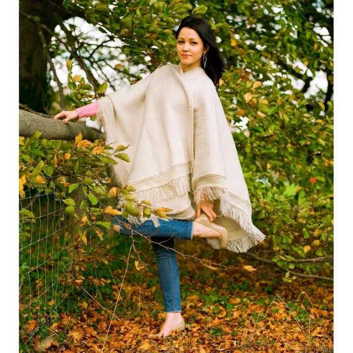 ECUALAMA - Wholesale Poncho - Women's - Baby Alpaca Wool Poncho Cape Wrap Shawl Coat