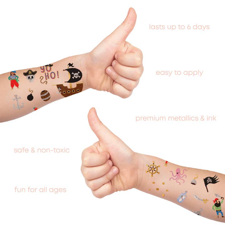 Flash Tattoos - Wholesale Temporary Tattoo - Kids - PIRATE TEMPORARY TATTOO KIDS PACK
