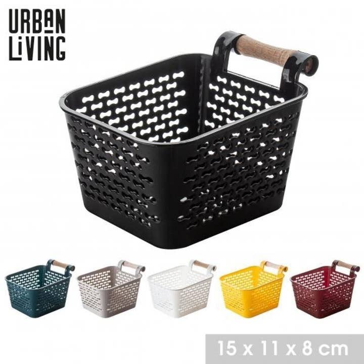 AUM Fragrances - Wholesale Kitchen Storage/Organizer - Multi-Purpose Basket with Wooden Handle