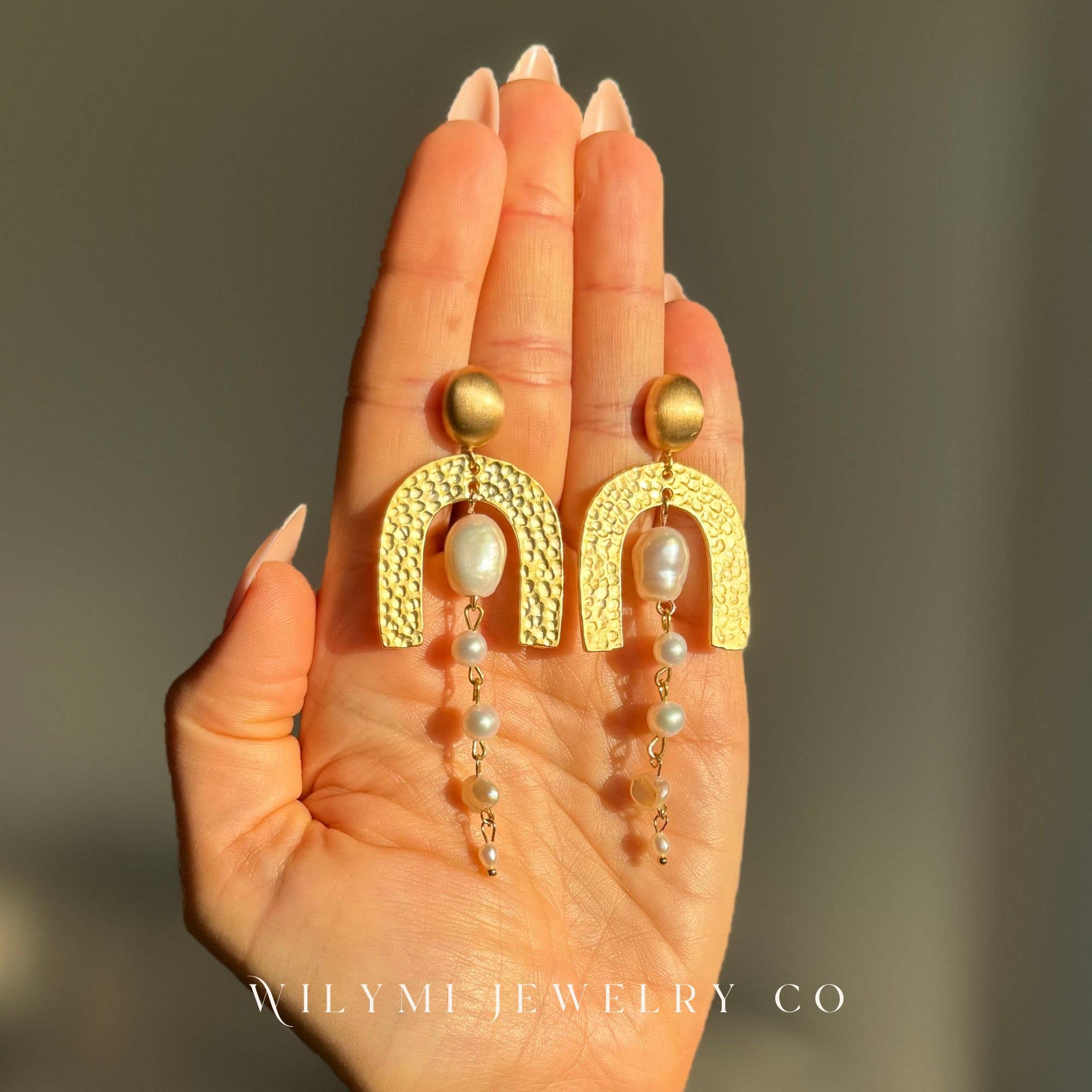 WILYMI Jewelry Co – wholesale Hängande örhängen – Cleopatra Pärlörhängen | Sötvattens- & Keshpärlor | GF7