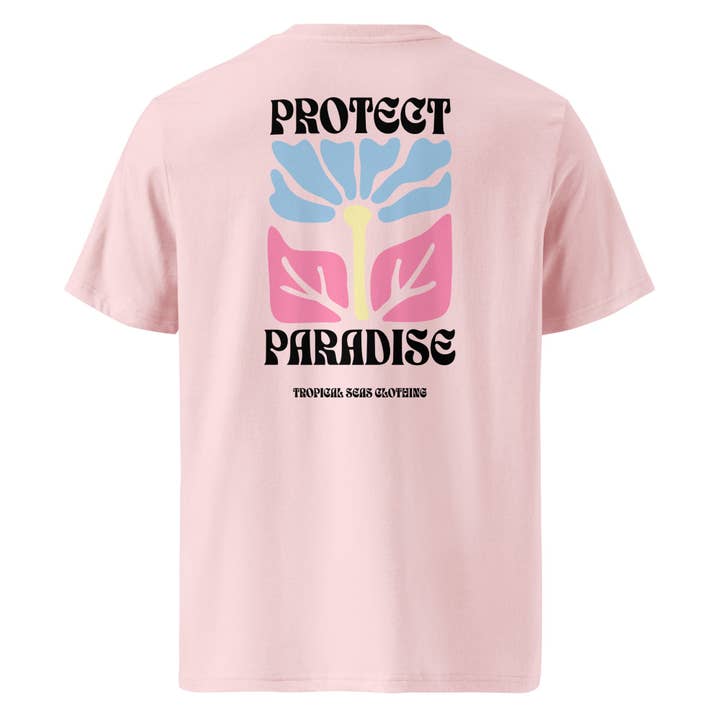 Bescherm het Paradijs Organisch T-Shirt – Tropisch Grafisch T-shirt voor Oceaanliefhebbers voor wholesale door Tropical Seas Clothing