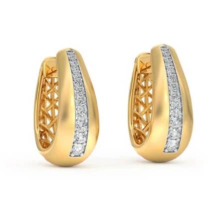 Pendientes Heggie Hoops con diamantes de 0,3 quilates, oro de 14 quilates, regalo para ella para venta al por mayor de OISHI DIAMONDS