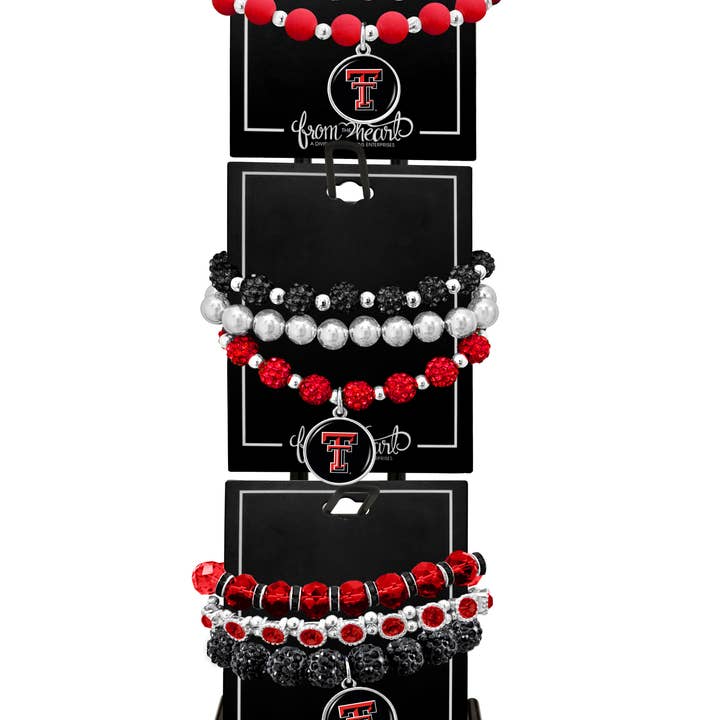 Texas Tech Red Raiders Amanda Bracelet Stack NCAA Jewelry for wholesale by From The Heart