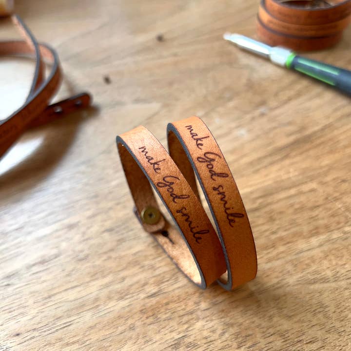 New Market Farmhouse - Wholesale Bangle Bracelet - Religious Scripture Thin Leather Bracelet Collection Easter