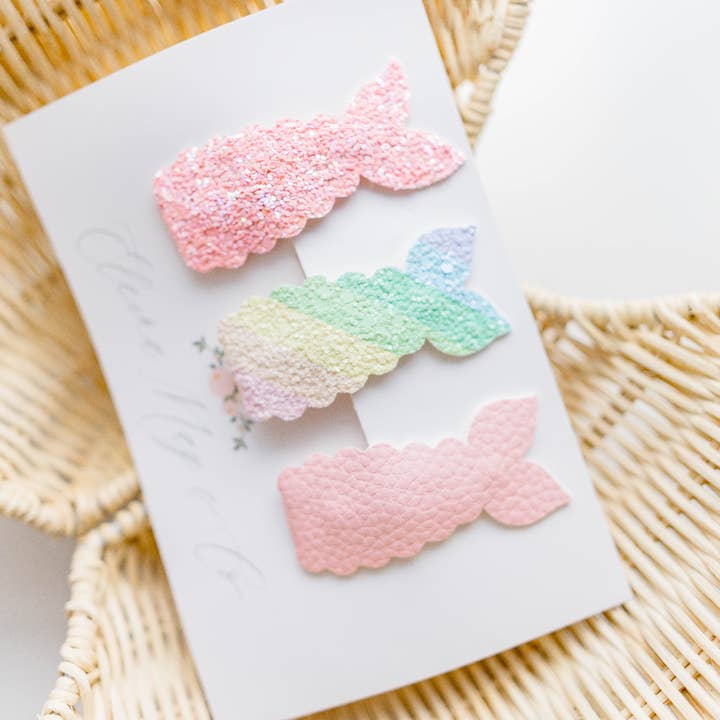 Mermaid Snap Clip SET - Pretty Rainbow for wholesale by Eleina May and Co