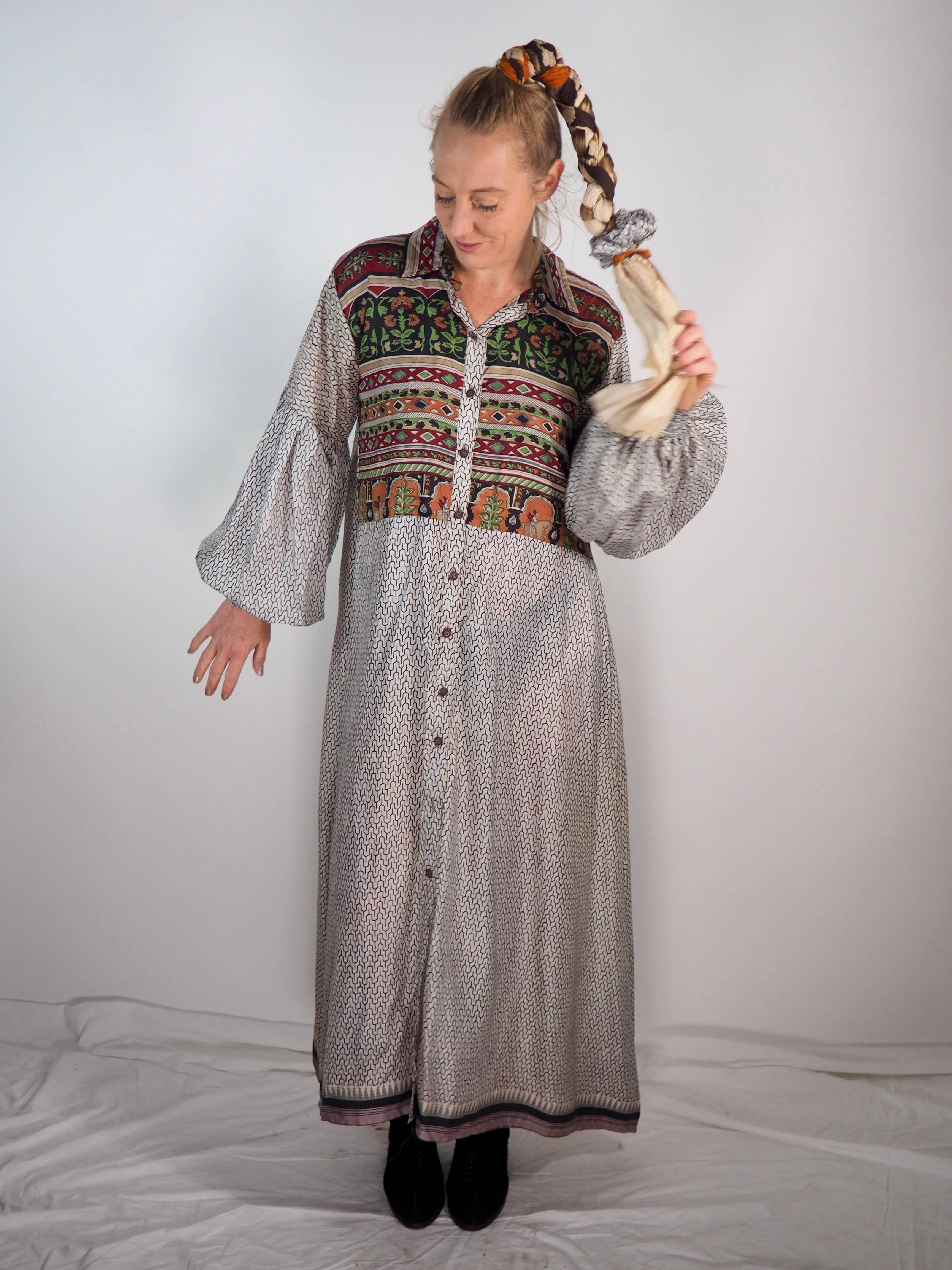 Vagabond Ibiza - Wholesale Dress - Women's - The Lenya Dress– Up-cycled Vintage Sari Dress 52