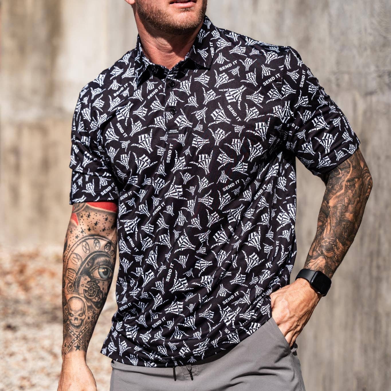 SAVAGE TACTICIANS - Wholesale Polo - Men's - Performance Polo - Send It1