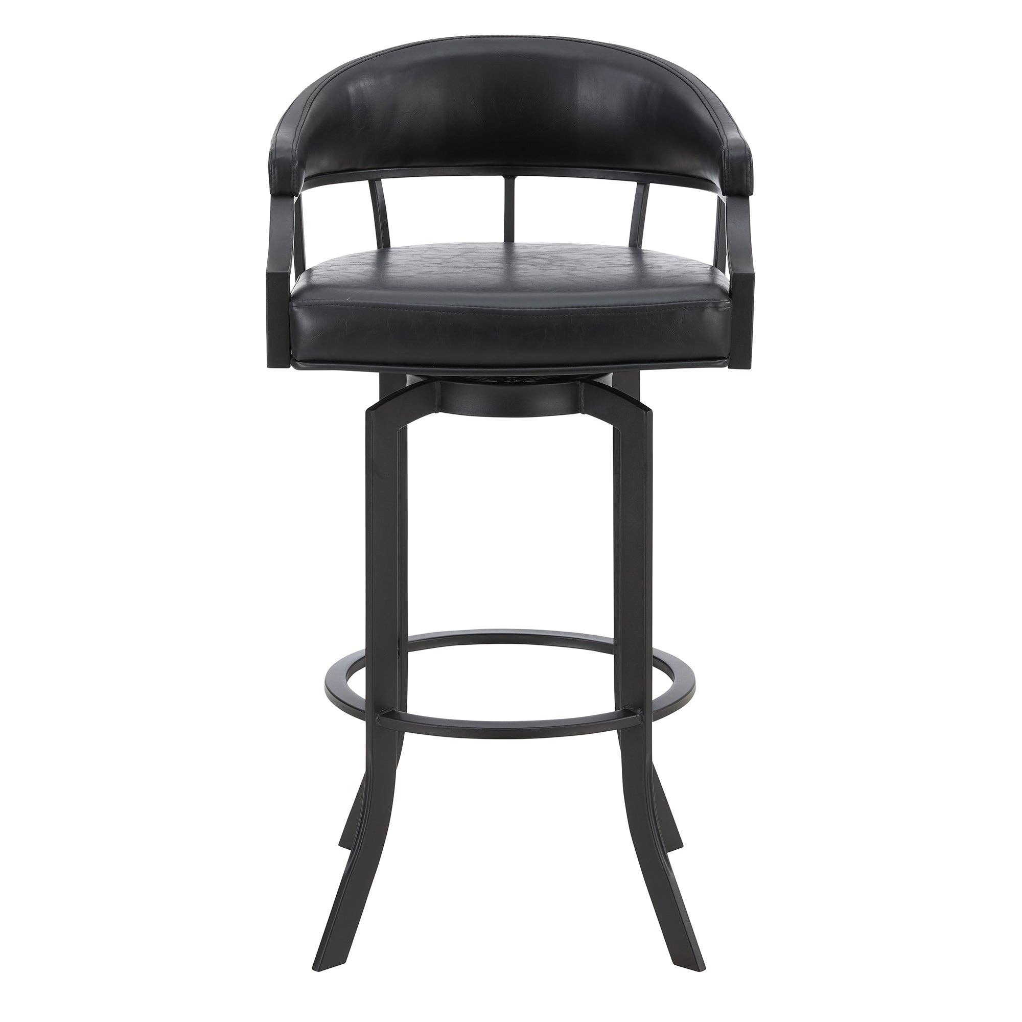 Armen Living - Wholesale Stool - Edy Modern Faux Leather and Metal Swivel Barstool10