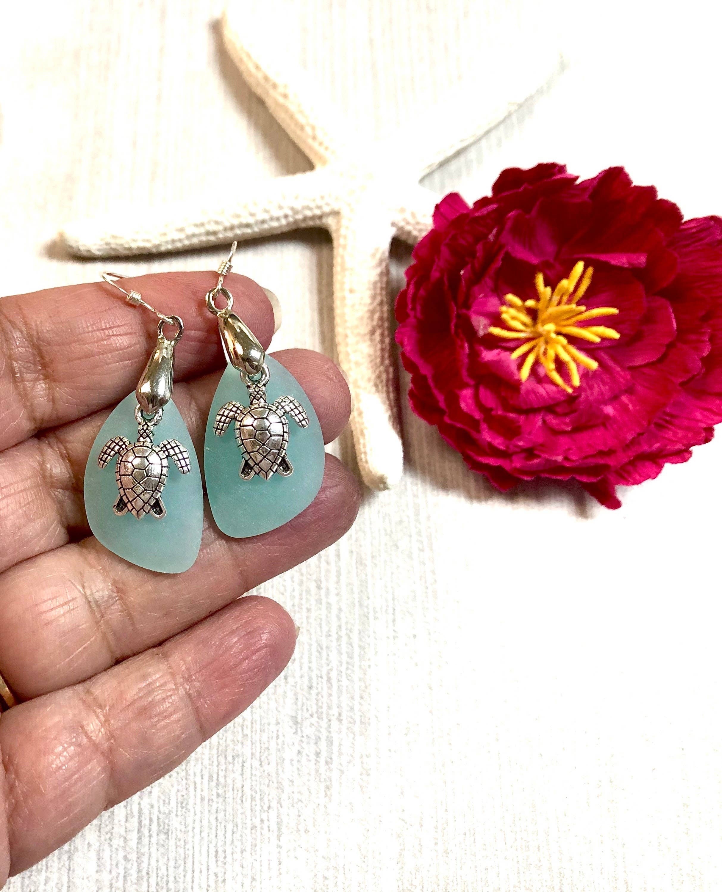 Devi Creations - Wholesale Dangle Earrings - Sea Glass Turtle Earrings Assortment5