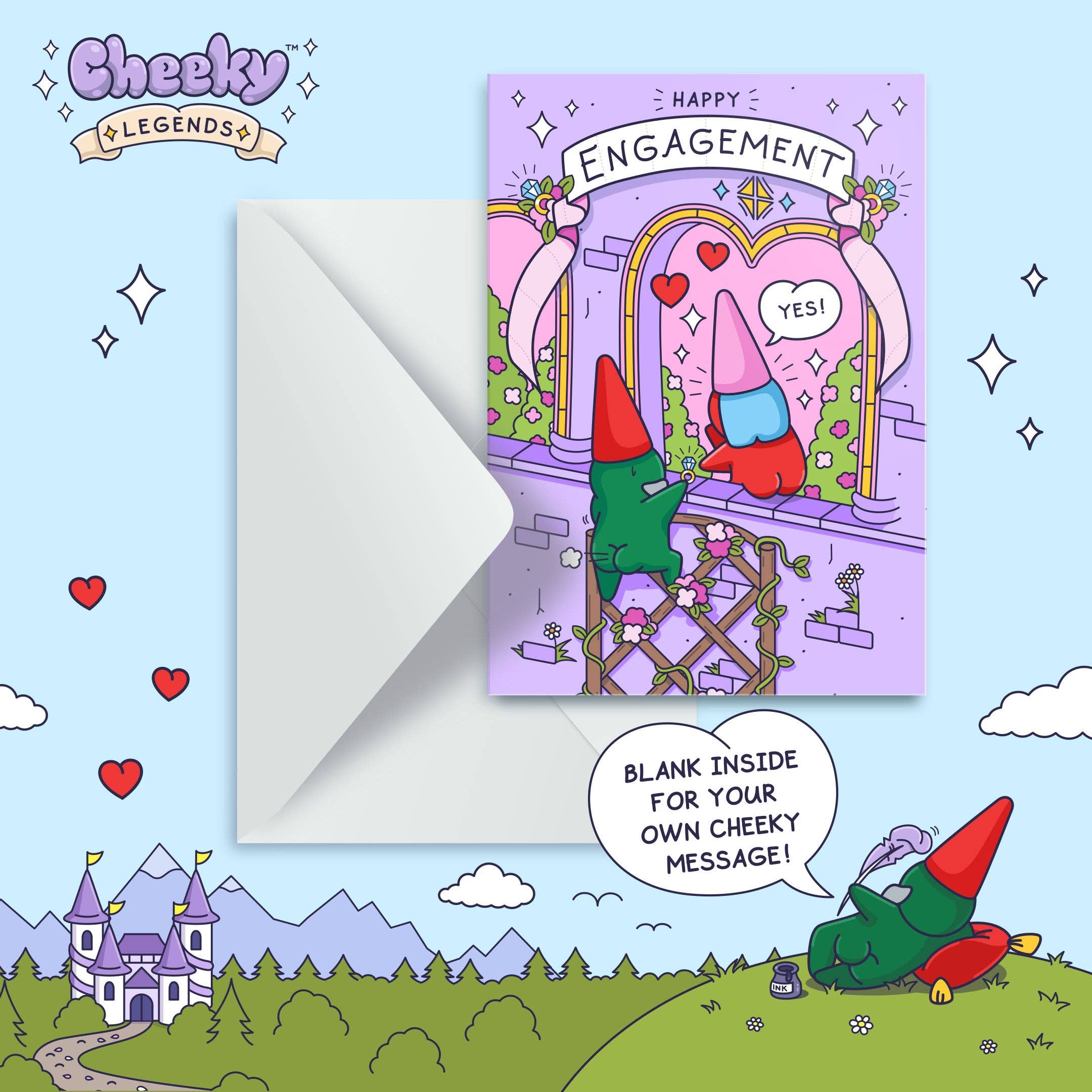 Cheeky Legends - Wholesale Engagement Card - Funny Engagement Card - Fairytale Love Gnomes2