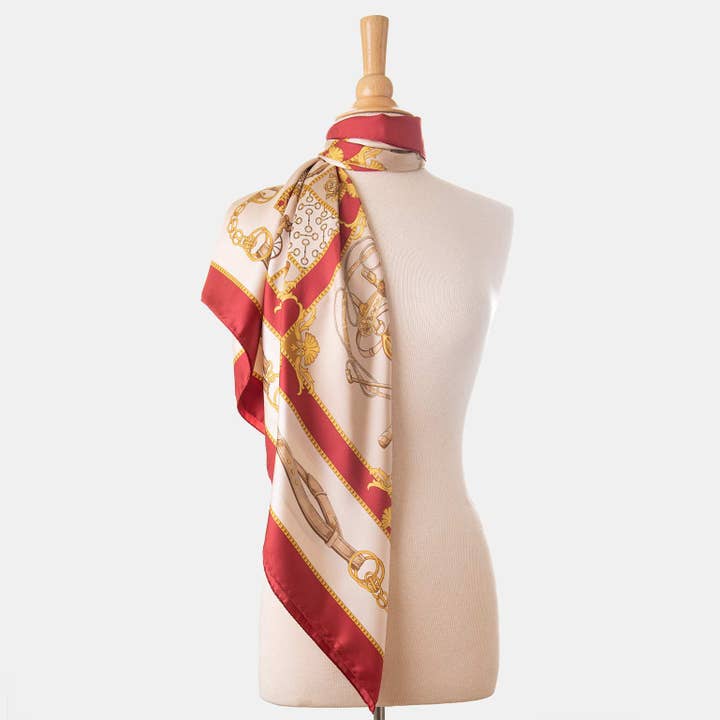 Elizabetta Made in Italy USA – Großhandel Schal – Damen – Vittoria - Handgerolltes Seidentuch - Rot