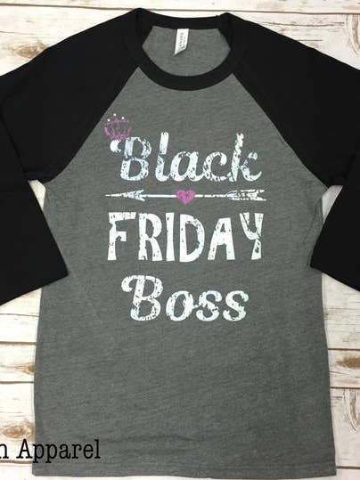 Black Friday Boss Unisex Screentryckt Raglan T-shirt för wholesale av Plain Apparel Tees