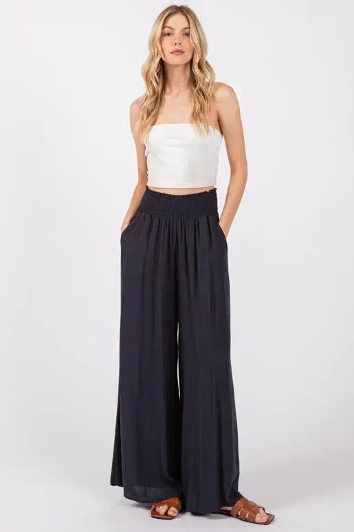 Final Touch – wholesale Pants – Women's – Heavy Gauze Wide Leg Pants - NP70263D-HV0