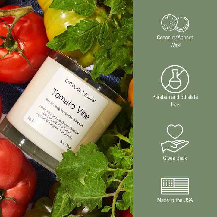 Outdoor Fellow - Wholesale Jar/Filled Candle - Tomato Vine Scented Candle