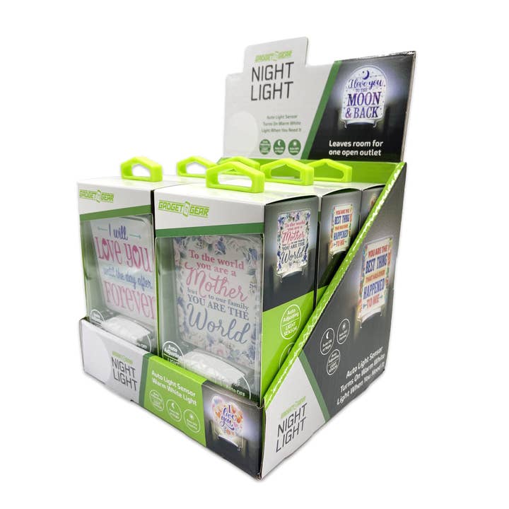 Gadget Gear Night Light Sensor Love Assortment - 6/Display for wholesale by Novelty Brands