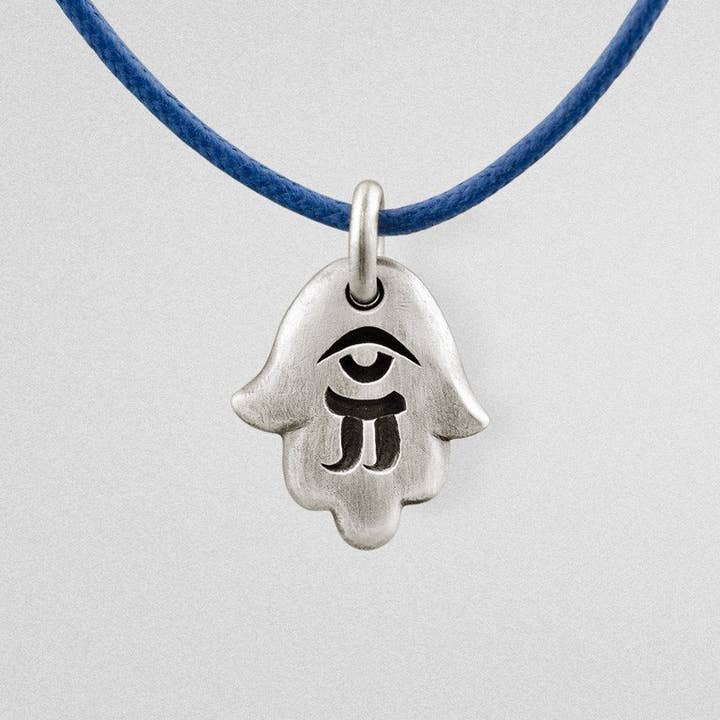 "Hamsa" Hand Pendant Amulet in Oxidized Sterling Silver for wholesale by Snake Bones