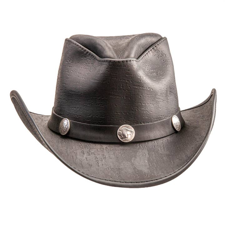 American Hat Makers - Venta al por mayor Sombrero cowboy - Unisex - Sombrero Vaquero de Cuero Genuino con Concho - Estilo Cyclone29
